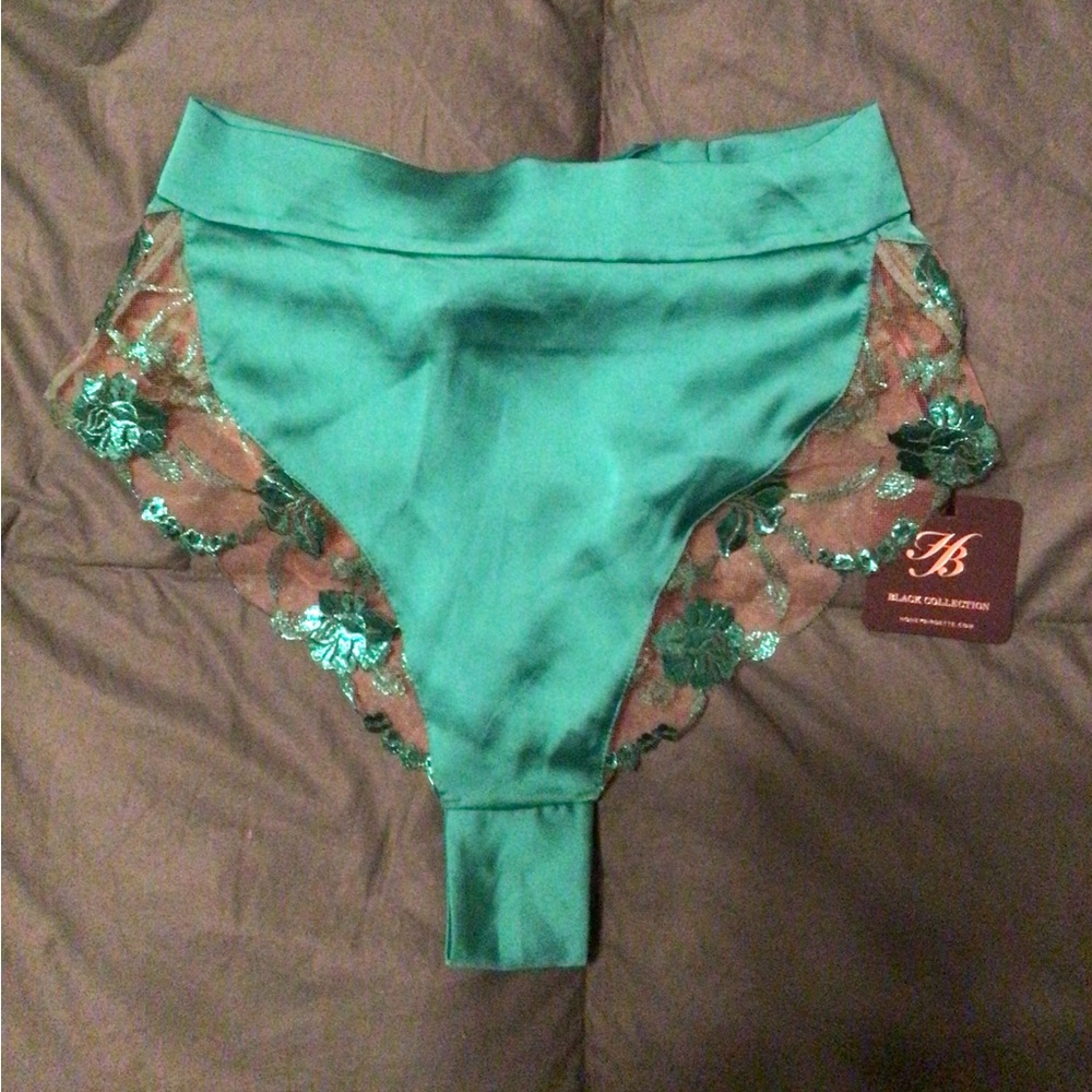Honey Birdette Whitney Emerald Cheeky Lounge Shorts